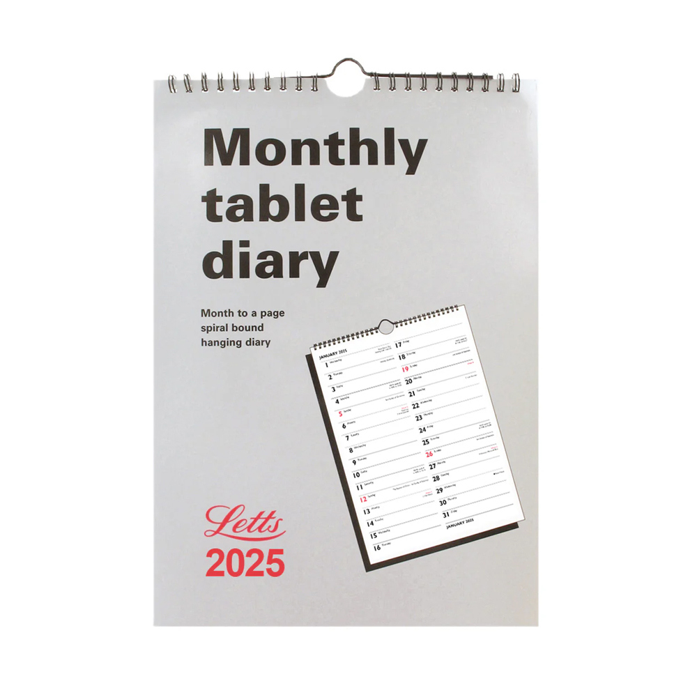 Letts Business Monthly Tablet Wall Calendar 2025 A4